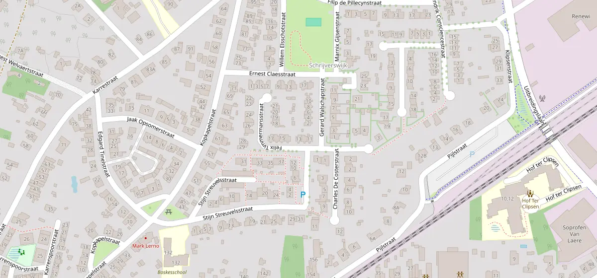 Kaart met het adres van Streekweb, Felix Timmermansstraat 13 in Lokeren